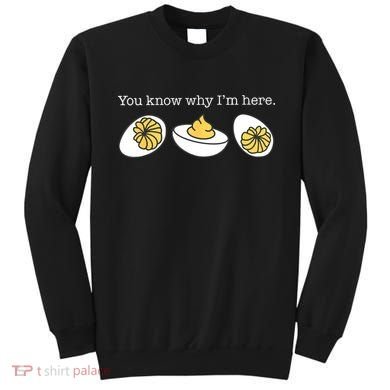 Retro Thanksgiving Dinner You Know Why IM Here Deviled Egg Sweatshirt