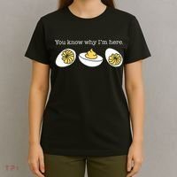Retro Thanksgiving Dinner You Know Why IM Here Deviled Egg T-Shirt thumb 4