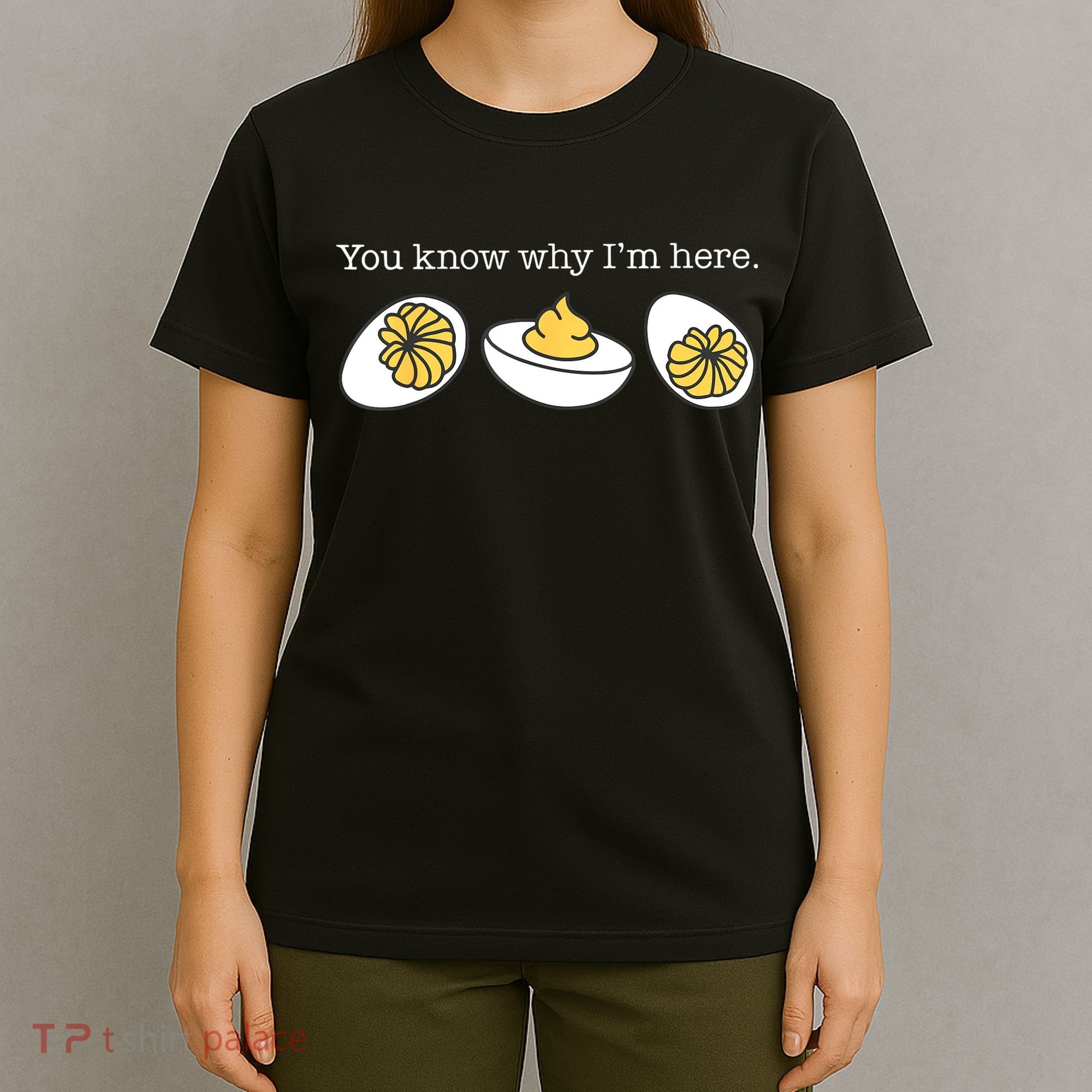Retro Thanksgiving Dinner You Know Why IM Here Deviled Egg T-Shirt