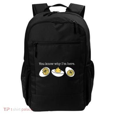 Retro Thanksgiving Dinner You Know Why IM Here Deviled Egg Backpack