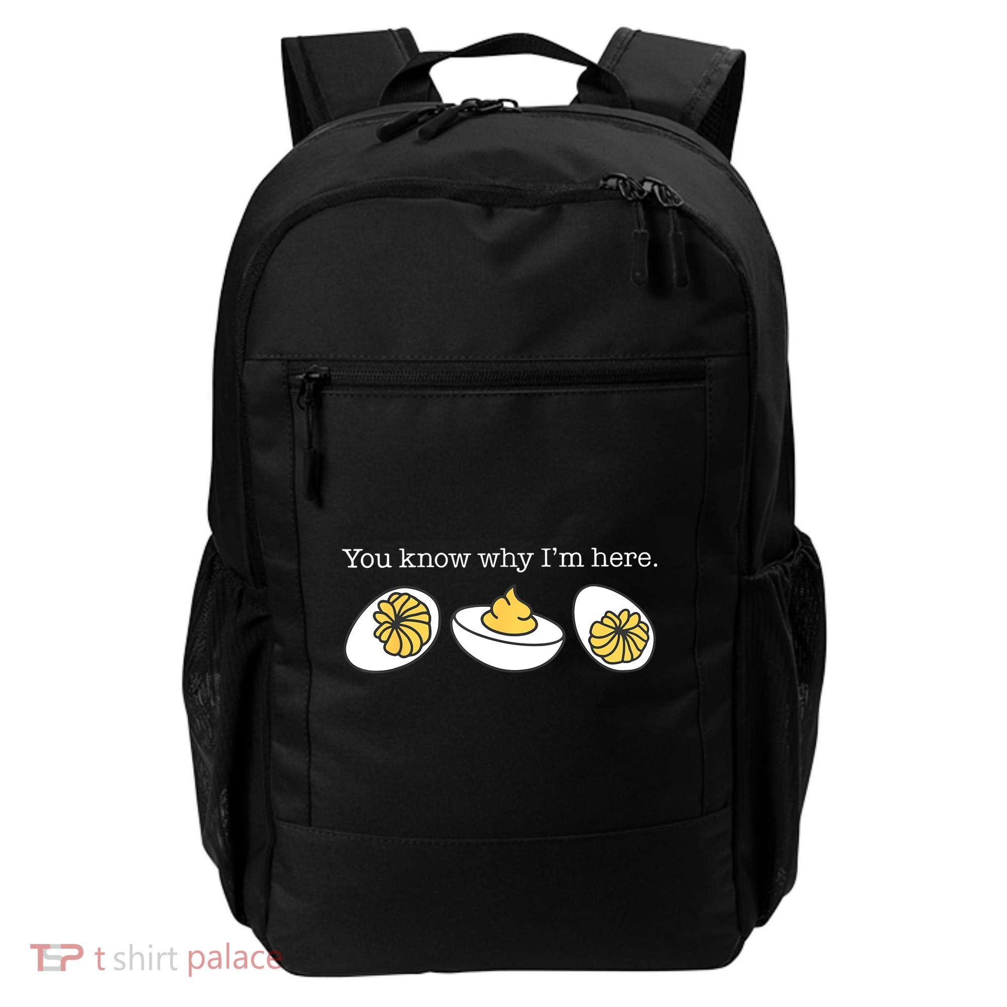 Retro Thanksgiving Dinner You Know Why IM Here Deviled Egg Backpack