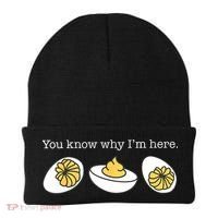 Retro Thanksgiving Dinner You Know Why IM Here Deviled Egg Beanie thumb 0