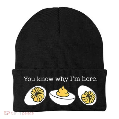 Retro Thanksgiving Dinner You Know Why IM Here Deviled Egg Beanie