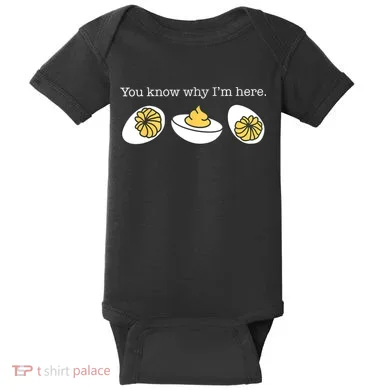 Retro Thanksgiving Dinner You Know Why IM Here Deviled Egg Baby Bodysuit