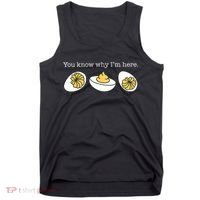 Retro Thanksgiving Dinner You Know Why IM Here Deviled Egg Tank Top thumb 0