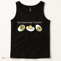 Retro Thanksgiving Dinner You Know Why IM Here Deviled Egg Tank Top thumb 2