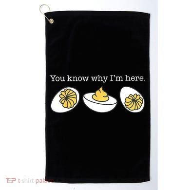 Retro Thanksgiving Dinner You Know Why IM Here Deviled Egg Golf Towel
