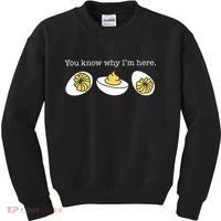 Retro Thanksgiving Dinner You Know Why IM Here Deviled Egg Kids Sweatshirt thumb 0