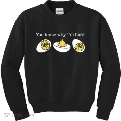 Retro Thanksgiving Dinner You Know Why IM Here Deviled Egg Kids Sweatshirt
