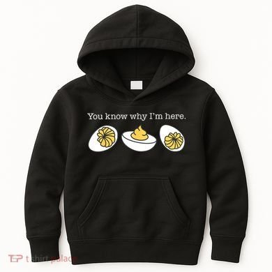 Retro Thanksgiving Dinner You Know Why IM Here Deviled Egg Kids Hoodie