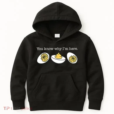 Retro Thanksgiving Dinner You Know Why IM Here Deviled Egg Kids Hoodie