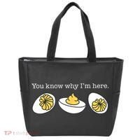 Retro Thanksgiving Dinner You Know Why IM Here Deviled Egg Tote Bag thumb 0