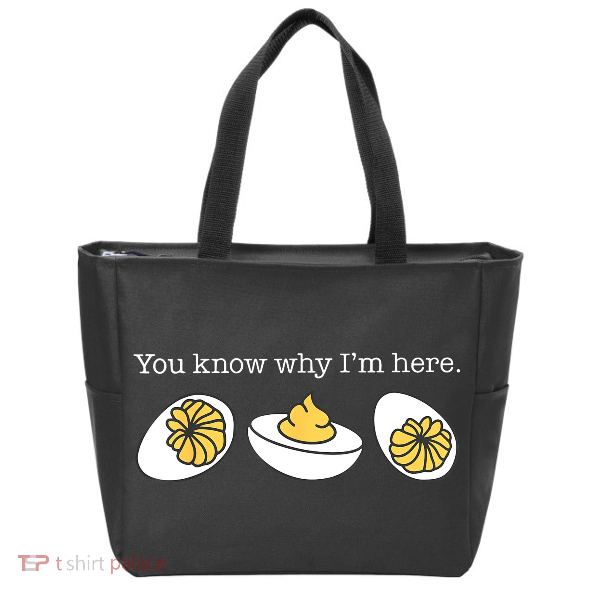 Retro Thanksgiving Dinner You Know Why IM Here Deviled Egg Tote Bag