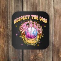 Respect The Drip Baseball Ice Cream Sport Game Day Coaster thumb 0