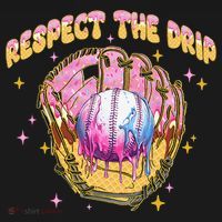 Respect The Drip Baseball Ice Cream Sport Game Day Women's Hoodie thumb 2