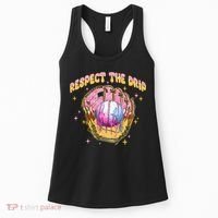 Respect The Drip Baseball Ice Cream Sport Game Day Women's Tank Top thumb 0