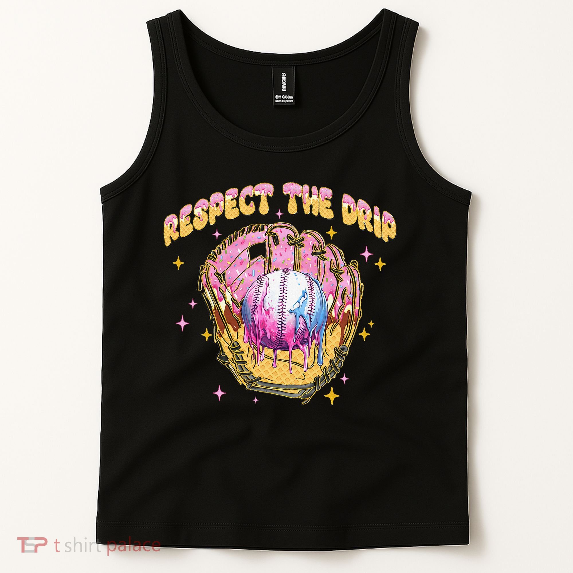 Respect The Drip Baseball Ice Cream Sport Game Day Tank Top