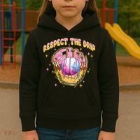 Respect The Drip Baseball Ice Cream Sport Game Day Kids Hoodie thumb 3