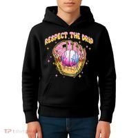Respect The Drip Baseball Ice Cream Sport Game Day Kids Hoodie thumb 4
