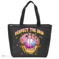 Respect The Drip Baseball Ice Cream Sport Game Day Tote Bag thumb 0