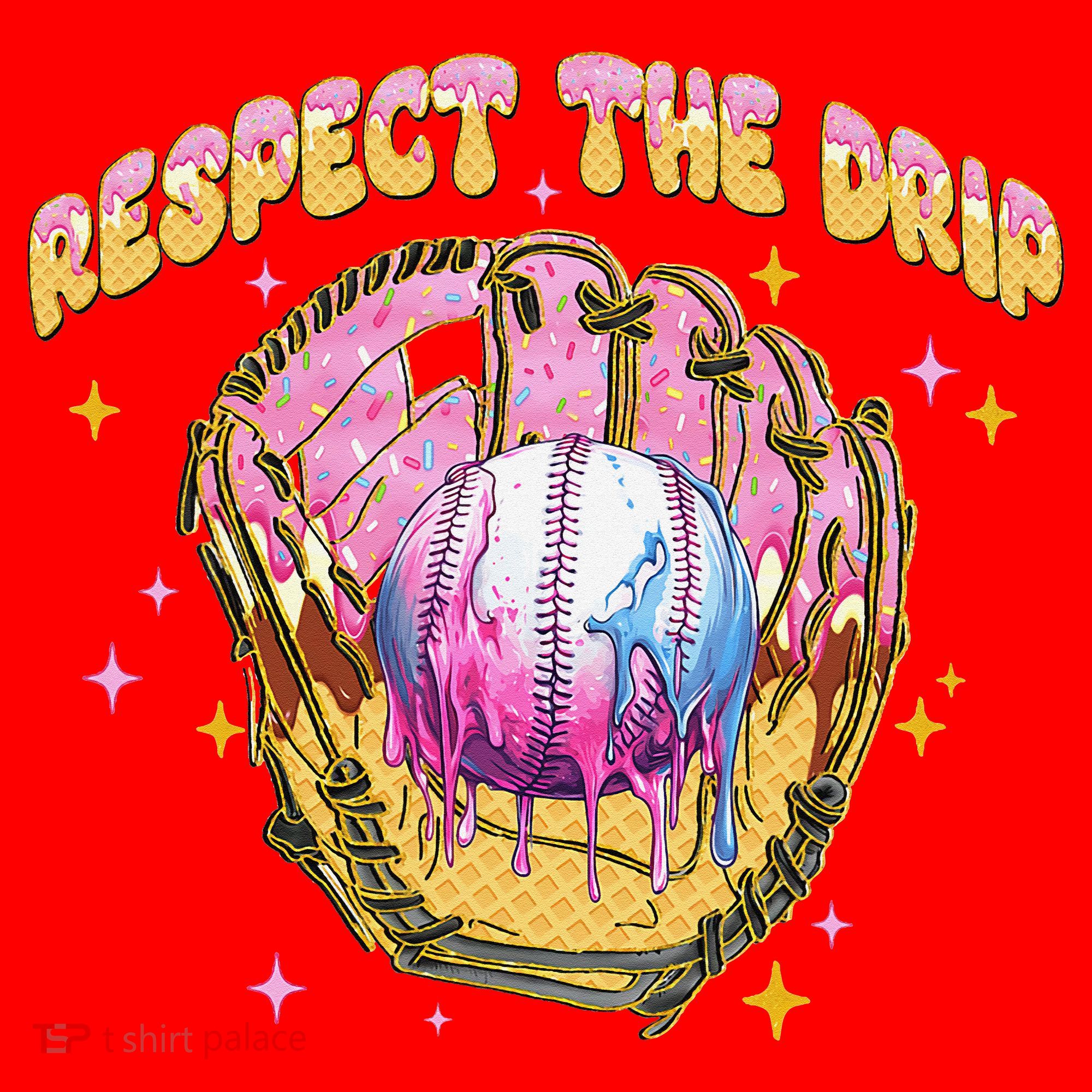 Respect The Drip Baseball Ice Cream Sport Game Day Santa Hat