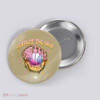 Respect The Drip Baseball Ice Cream Sport Game Day Button thumb 0