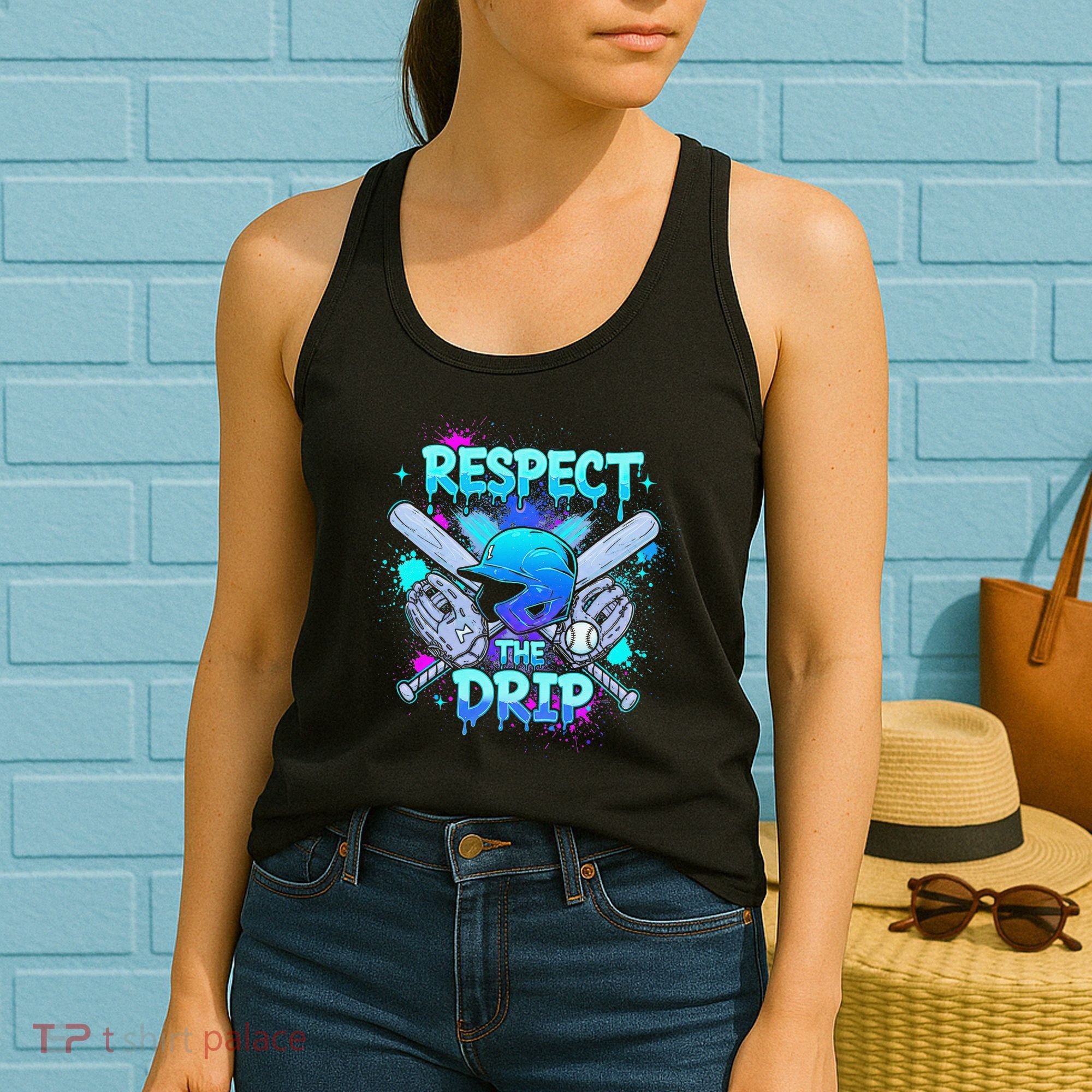 Respect The Drip Baseball Ice Cream Drip Women's Tank Top