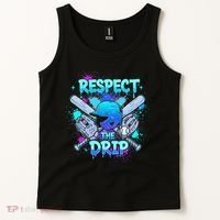 Respect The Drip Baseball Ice Cream Drip Tank Top thumb 2