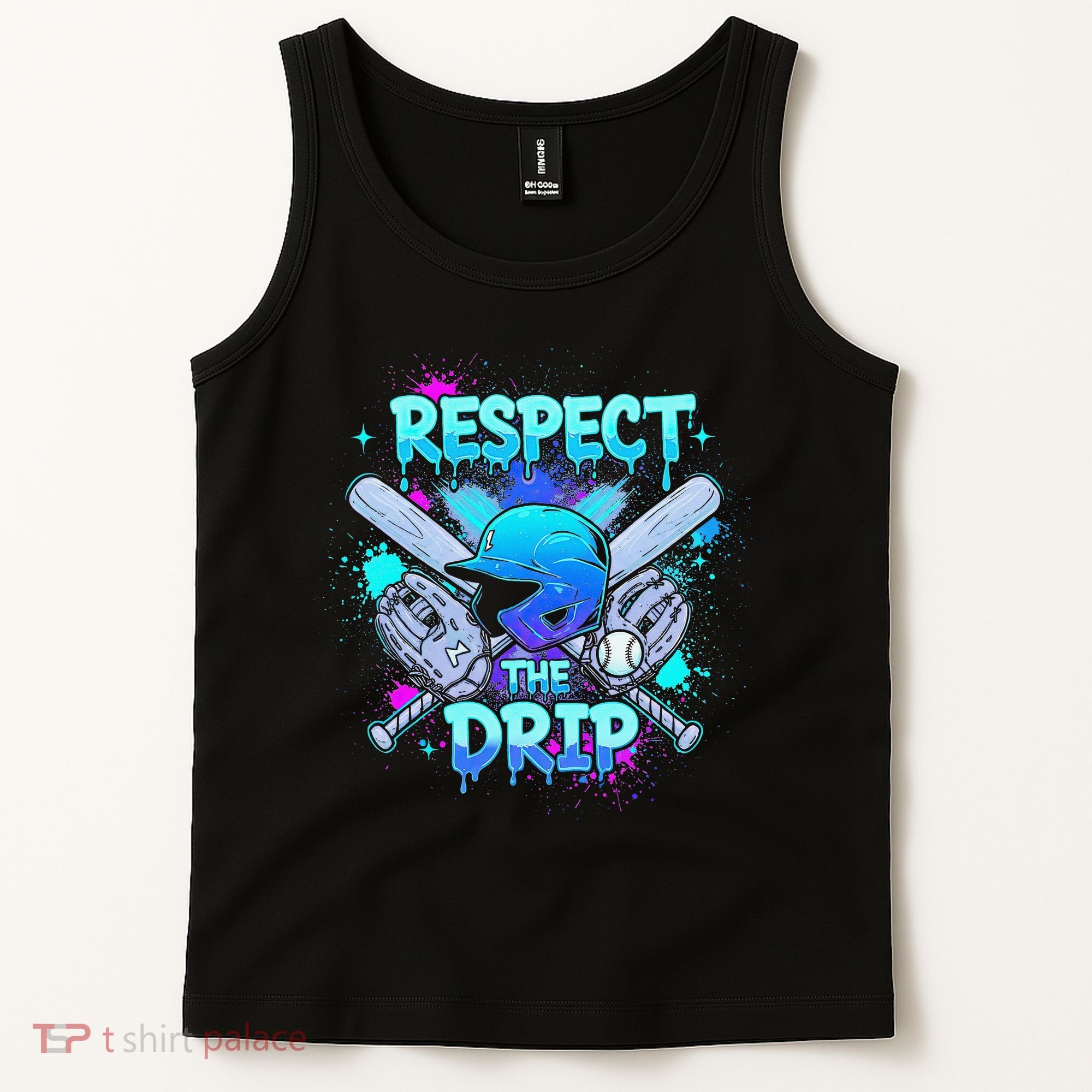 Respect The Drip Baseball Ice Cream Drip Tank Top