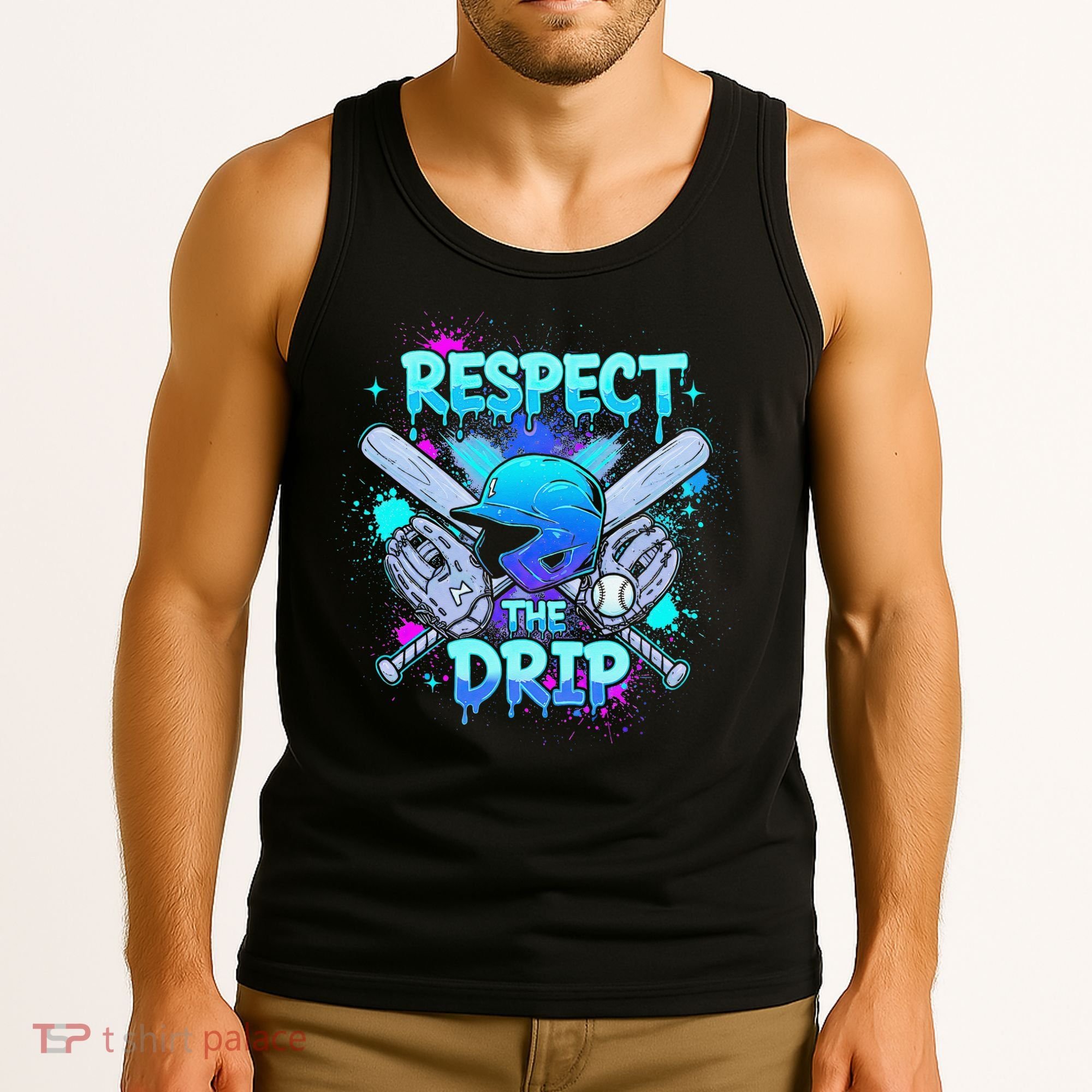 Respect The Drip Baseball Ice Cream Drip Tank Top