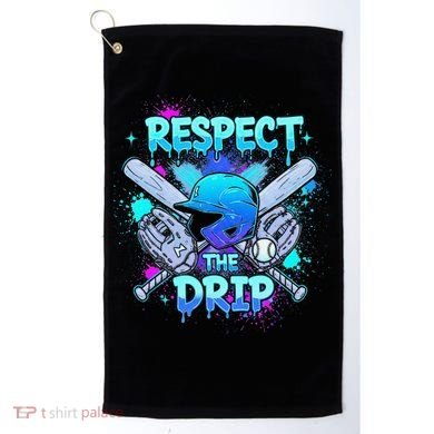 Respect The Drip Baseball Ice Cream Drip Golf Towel