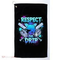 Respect The Drip Baseball Ice Cream Drip Golf Towel thumb 0