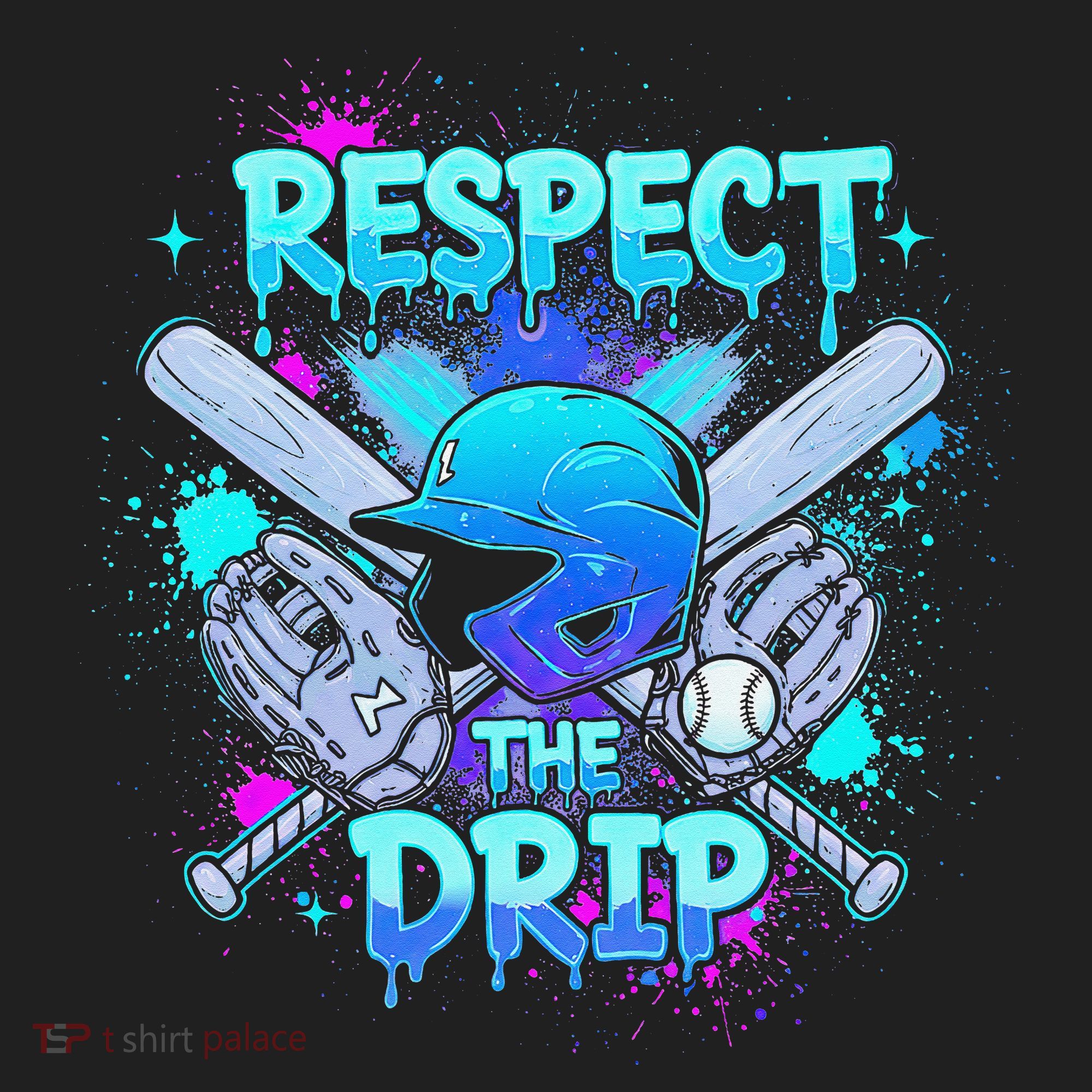 Respect The Drip Baseball Ice Cream Drip Golf Towel