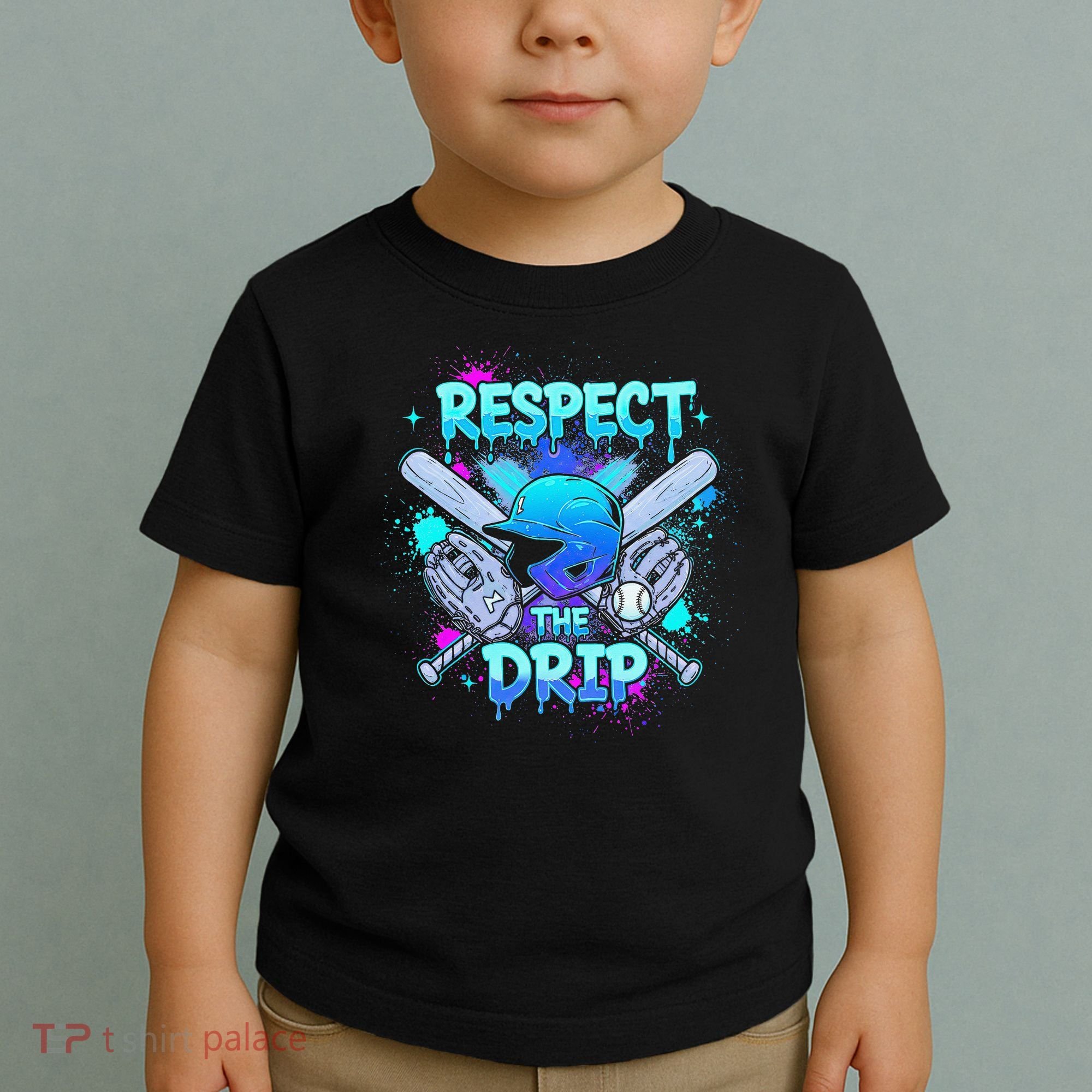 Respect The Drip Baseball Ice Cream Drip Toddler T-Shirt