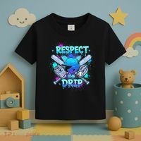 Respect The Drip Baseball Ice Cream Drip Toddler T-Shirt thumb 3