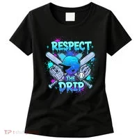 Respect The Drip Baseball Ice Cream Drip Women's T-Shirt thumb 0