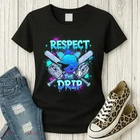 Respect The Drip Baseball Ice Cream Drip Women's T-Shirt thumb 3