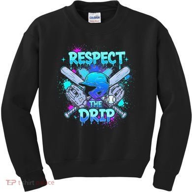 Respect The Drip Baseball Ice Cream Drip Kids Sweatshirt