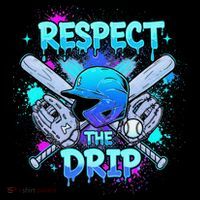 Respect The Drip Baseball Ice Cream Drip Kids Sweatshirt thumb 2