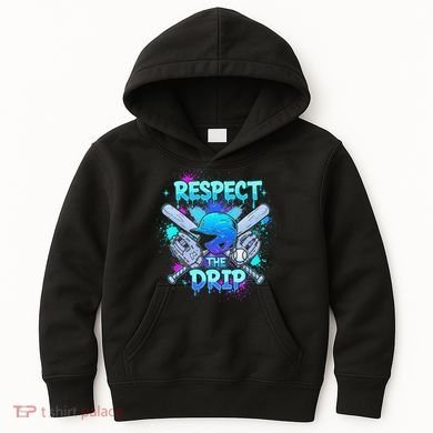 Respect The Drip Baseball Ice Cream Drip Kids Hoodie