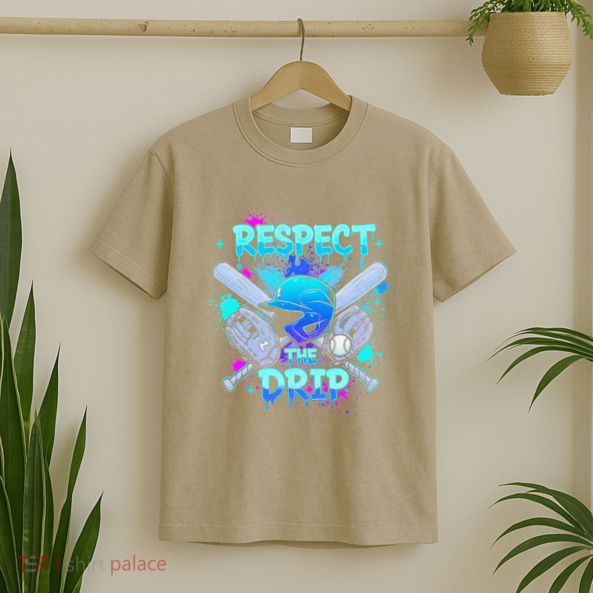 Respect The Drip Baseball Ice Cream Drip T-Shirt