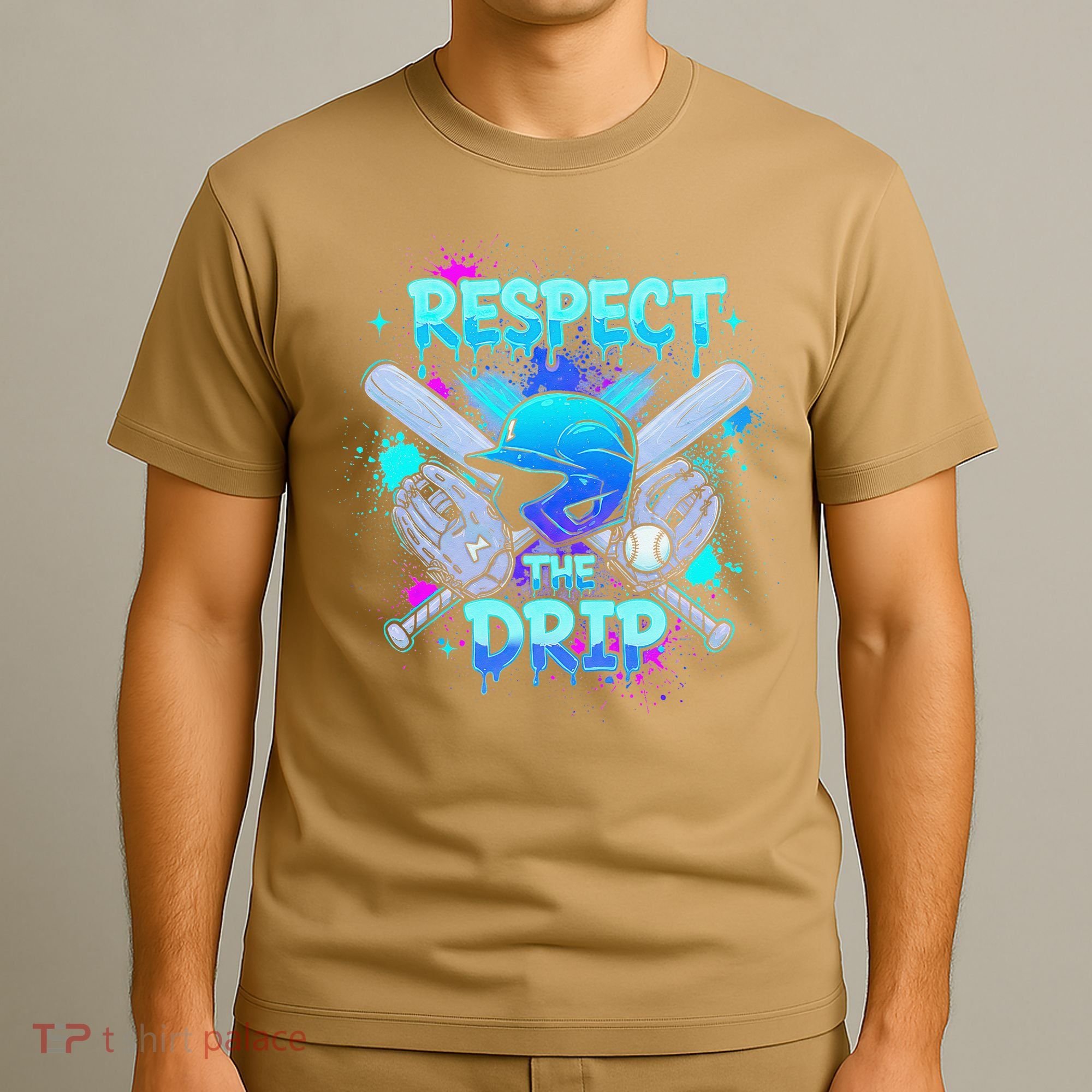 Respect The Drip Baseball Ice Cream Drip T-Shirt
