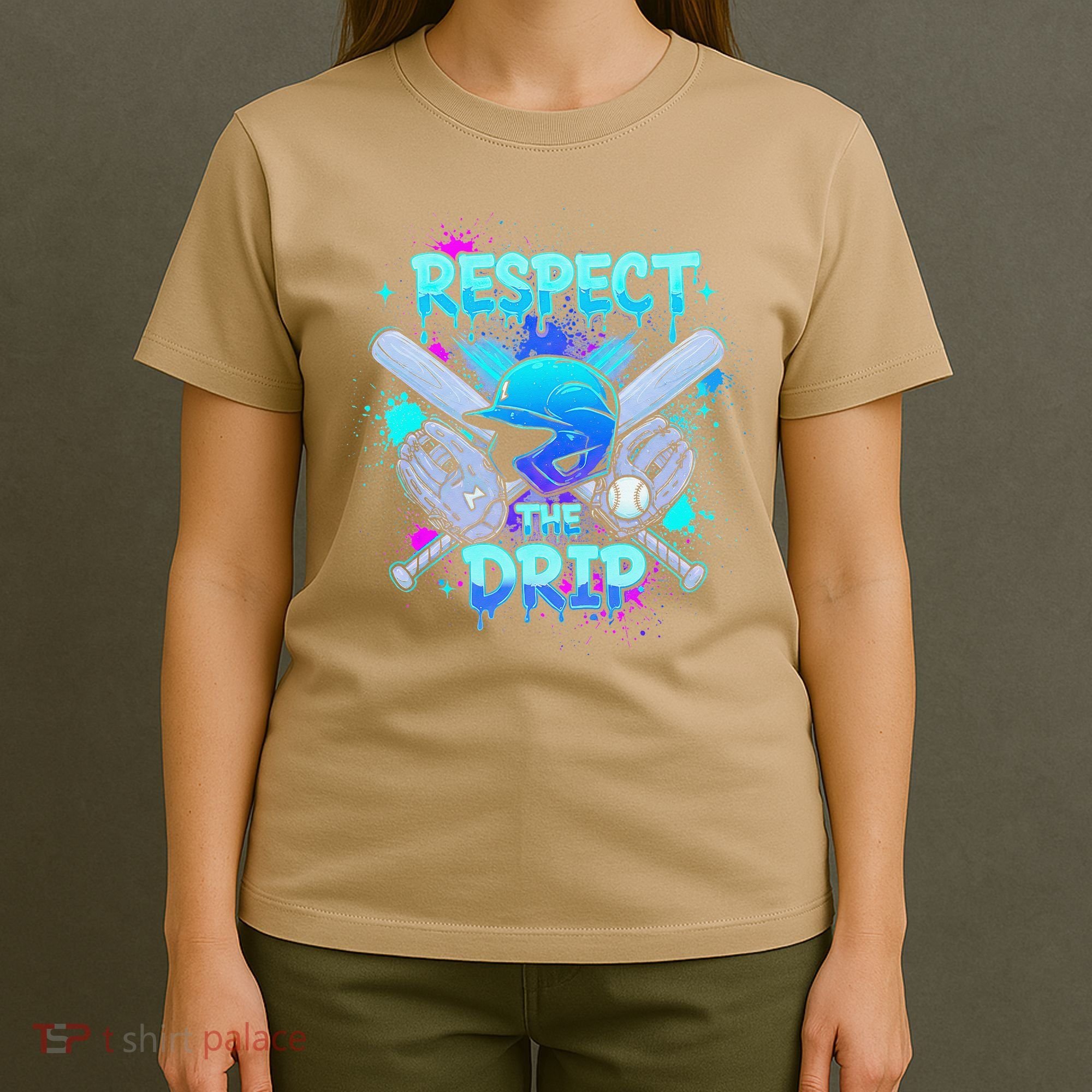 Respect The Drip Baseball Ice Cream Drip T-Shirt