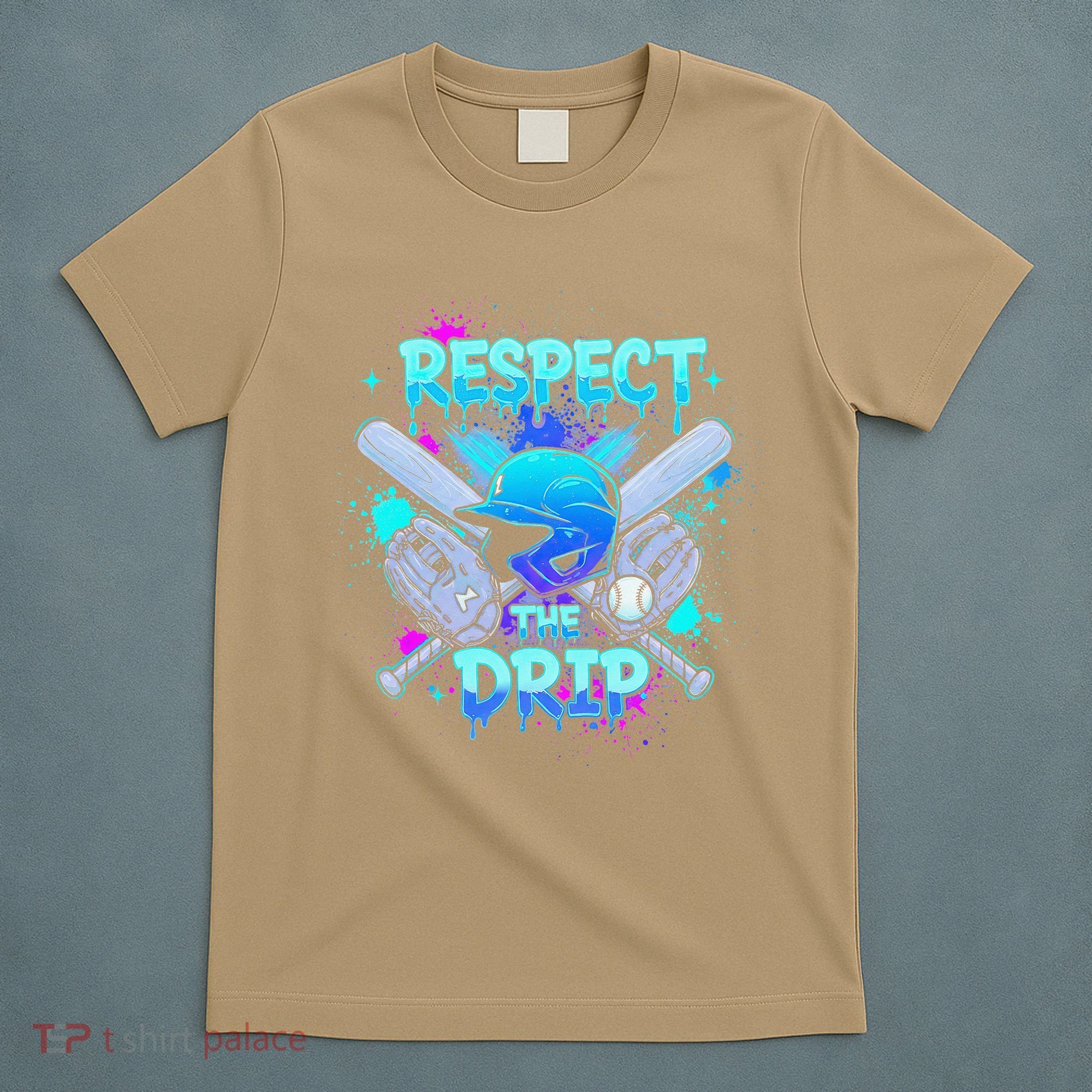 Respect The Drip Baseball Ice Cream Drip T-Shirt