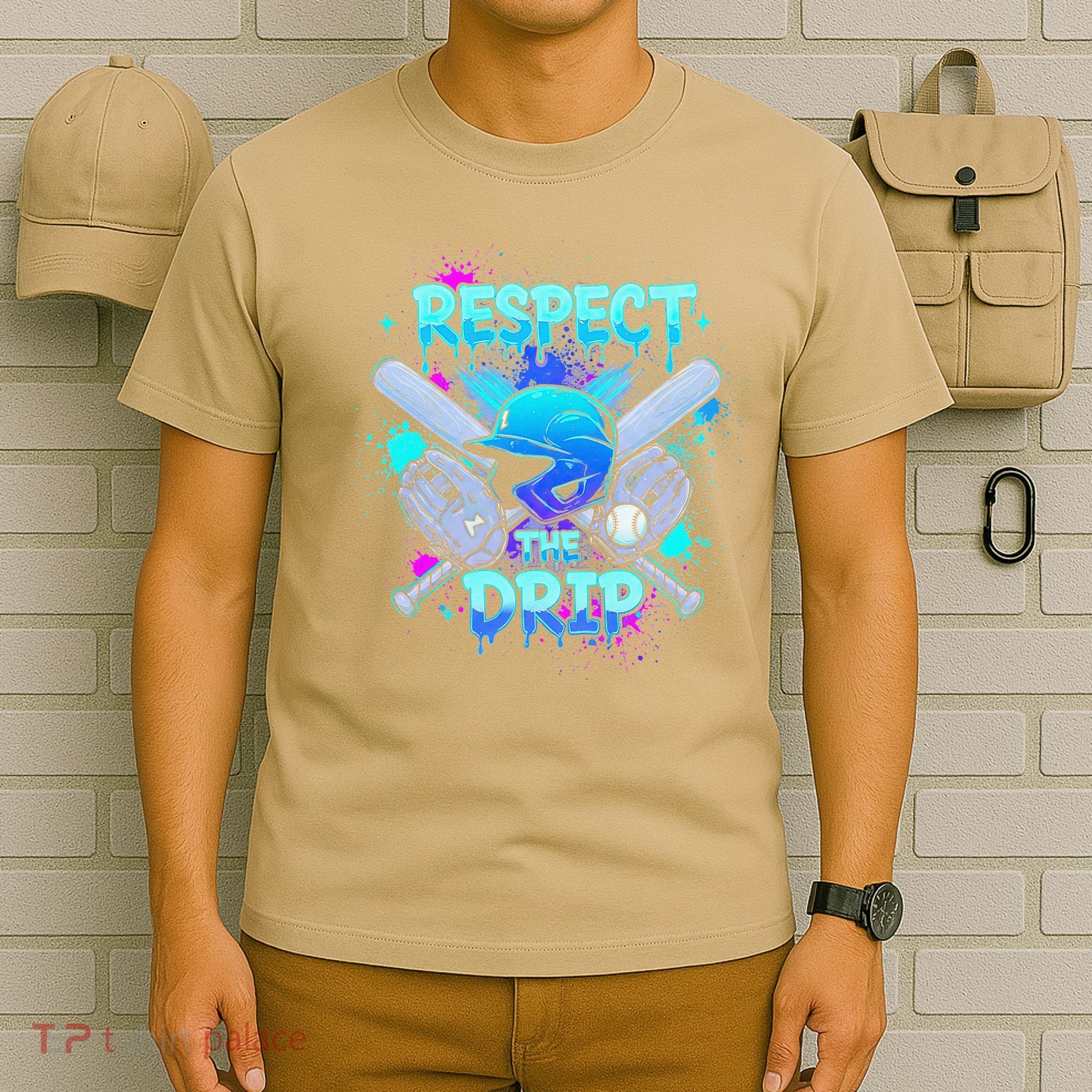 Respect The Drip Baseball Ice Cream Drip T-Shirt