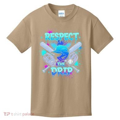 Respect The Drip Baseball Ice Cream Drip Kids T-Shirt