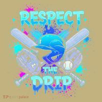 Respect The Drip Baseball Ice Cream Drip Kids T-Shirt thumb 2