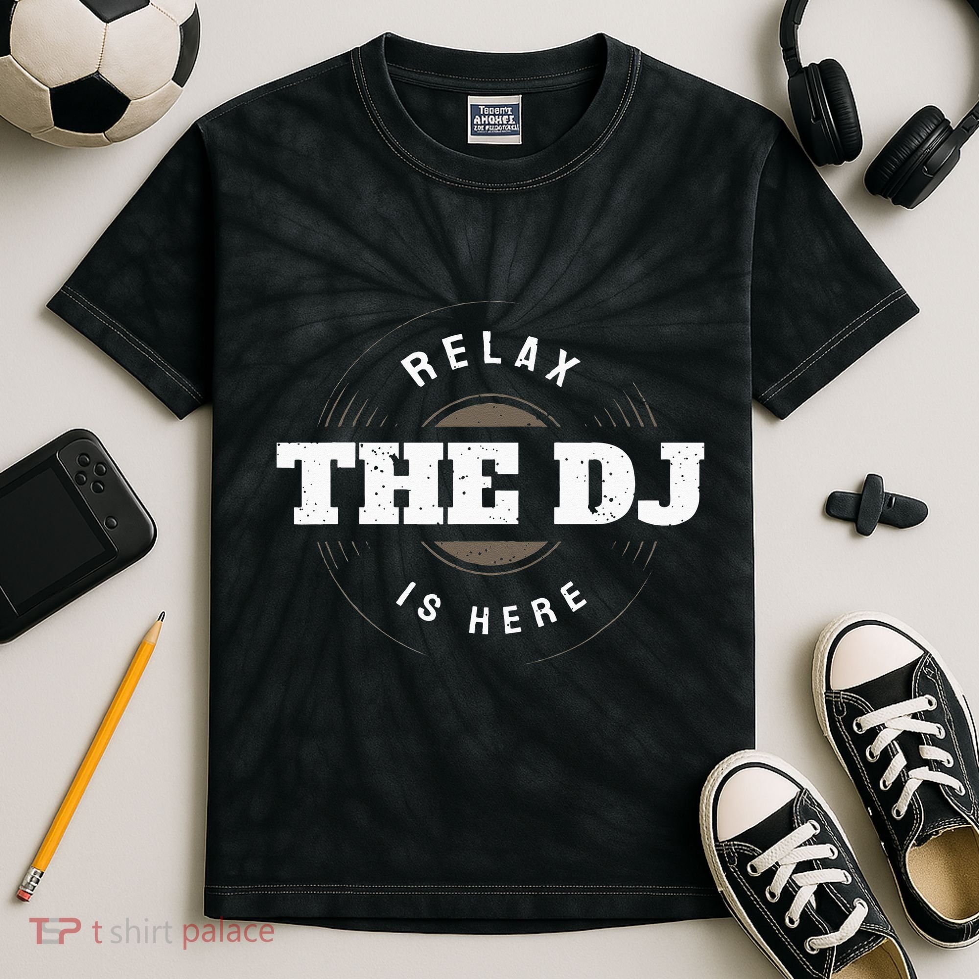 Relax The DJ Is Here DJ Music Kids Tie-Dye T-Shirt