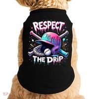 Respect The Drip Baseball Ice Cream Drip Vibes Squad  Doggie Tank thumb 0
