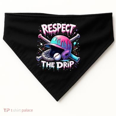 Respect The Drip Baseball Ice Cream Drip Vibes Squad  USA-Made Doggie Bandana